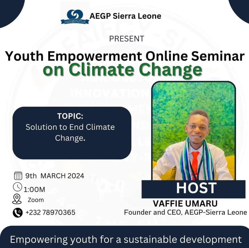 Climate Change Seminar - Host Yaffie Umaru